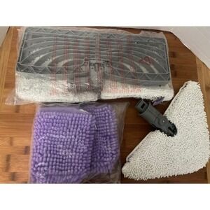 Shark Steam Mop Replacement Heads and Microfiber Pads Bundle White Purple